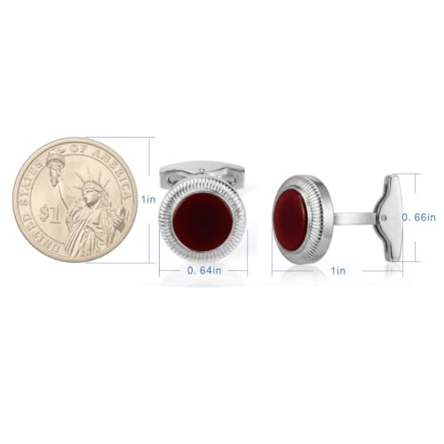 Tuxedo Cuff Links,Cufflinks for Men | Stainless Steel, Lead-Free and Nickel-Free, Gift Box Packed, Boyfriend Husband Father, Wedding Party Anniversary Birthday - color: Red