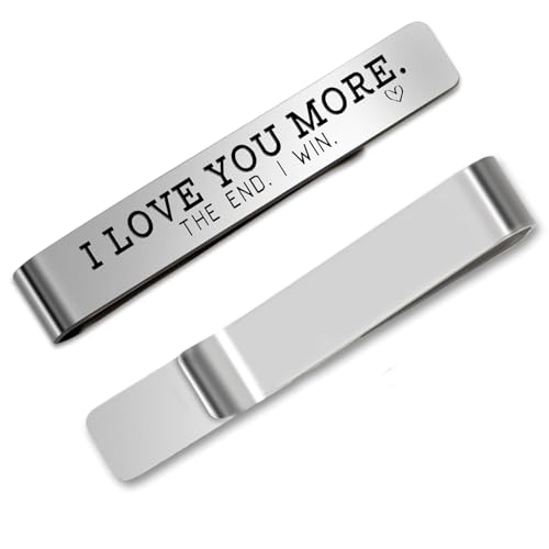 Bicfuiot Father's Day Christmas Birthday Valentines Graduation Gifts for Boyfriend Dad Uncle Grandpa Husband Son,Tie Clips - style: Lover