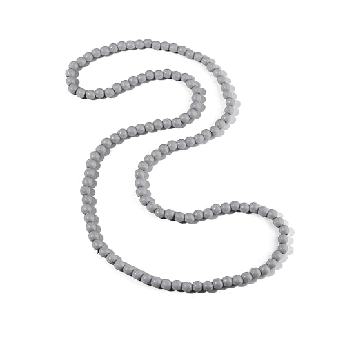 COLORFUL BLING 8MM Natural Wood Bead Necklace Africa Wooden Chain Statement Unisex Chunky Strand Necklaces Hip Hop Jewelry - color: gray