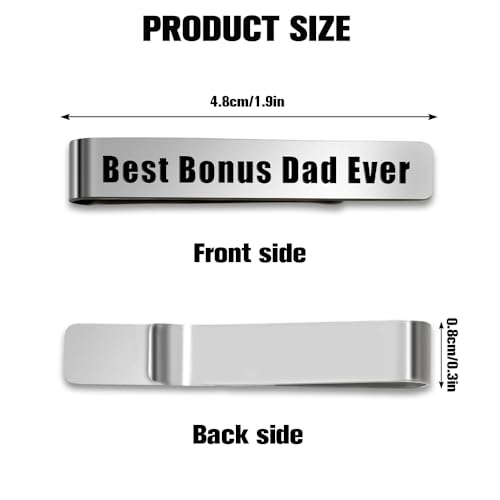 Bicfuiot Father's Day Christmas Birthday Valentines Graduation Gifts for Boyfriend Dad Uncle Grandpa Husband Son,Tie Clips - style: Bonus Dad