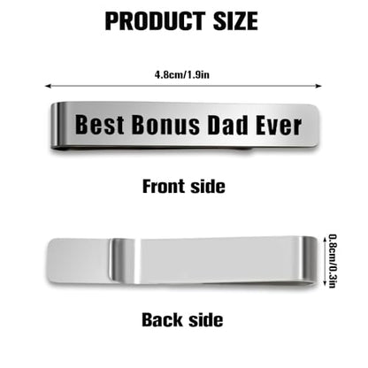 Bicfuiot Father's Day Christmas Birthday Valentines Graduation Gifts for Boyfriend Dad Uncle Grandpa Husband Son,Tie Clips - style: Bonus Dad