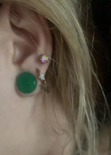 Green Agate Ear Plugs Double Flared Expander Earrings for Women Men 1 Pair Natural Solid Stone Saddle Ears Stretching Tunnels Gauges Stretcher Lobe Earring Body Piercing Jewelry Size 2g to 5/8'' - size: 1/2"(12mm)