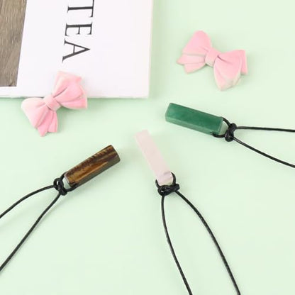 FANASY Natural Gemstone Pendant Necklace for Men Healing Crystal Pendant Adjustable Black Rope Necklace Jewelry Gifts for Women Men - color: Z-Style 2
