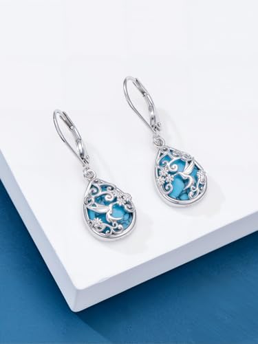 Dorunmo s925 Sterling Silver Western Dangle Drop Earrings Birthday Jewelry Gifts for Women - style: Hummingbird