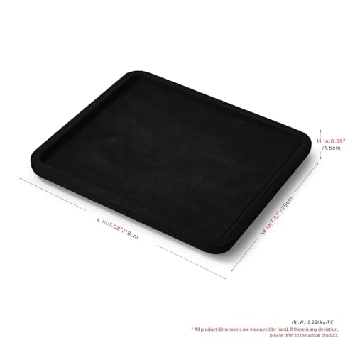 Microfiber Jewelry Trays Stackable Ring Earring Bracelet Necklace Bangle Watch Display Tray Drawer Organizer 7.87 * 7.08 * 0.59inch (Black - color: Black, size: 18*20cm Tray
