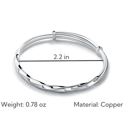 925 Sterling Silver Bangles For Women Handmade Silver Bangles Open Adjustable Bangle Bracelets For Women Silver Open Cuff Bracelets Stackable Wrap Bangles Festival Jewelry Gifts - color: Style 18
