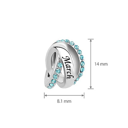 January-December Birthday Charm Compatible with Pandora Bracelets Birthstone Charms for Women Jewelry - style: 3