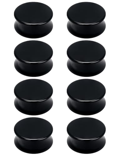 6G to 30MM Gauges for Ear Acrylic Double Flared Saddle Solid Tunnels Plugs 4MM- 30MM Ear Expander Gauges Stretcher Flesh Earrings Body Piercing Jewelry for Women Men (Black White Clear) - color: Black, size: 1 Inch Tunnels