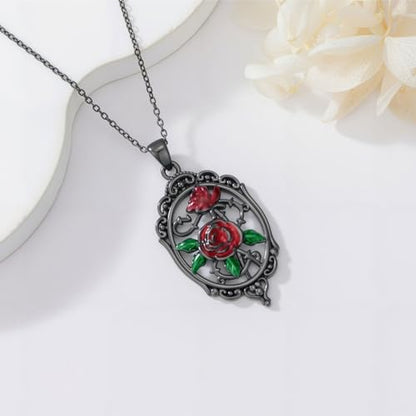 Sterling Silver Halloween Necklace Gothic Jewelry Gifts for Women Men - style: Cameo-Rose
