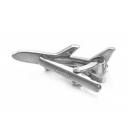 Yoursfs Cool Airplane Tie Clips For Men Personalized Skinny Stainless Steel Aircraft Tie Clasp For Mens Accessories Jewelry Gift - style: Airplane