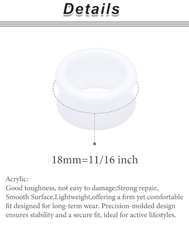6G-50mm Hollow Acrylic Ear Plugs Tunnels for Women Men Double Flared Saddle Ears Gauge Plug Stretcher Expander Piercing Body Jewelry Black White Clear 1 Pairs - color: White, size: 18mm = 11/16 inch