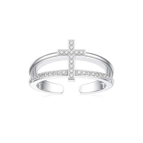 Midari Toe Rings for Women 925 Sterling Silver Hypoallergenic Adjustable Open Band Ring for Women Summer Beach Open Toe Jewelry Foot Jewelry - color: Cross Toe Ring, size: Adjustable