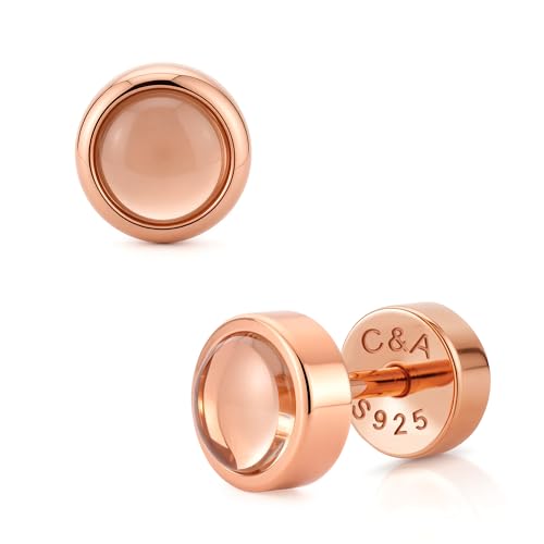 CHIC & ARTSY 18K Gold Plated Solid 925 Sterling Silver Flat Back Earrings for Women Multiple Piercings Screw Back Earrings Cartilage Hypoallergenic Jewelry - style: 925 Silver Flat Back #19