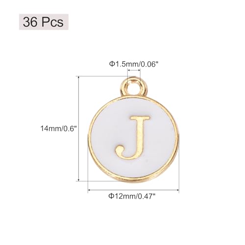 MECCANIXITY Pendants Letter Charm Initial Charm Double Sided Alphabet for DIY Necklace Bracelet Earrings Jewelry Making - style: J