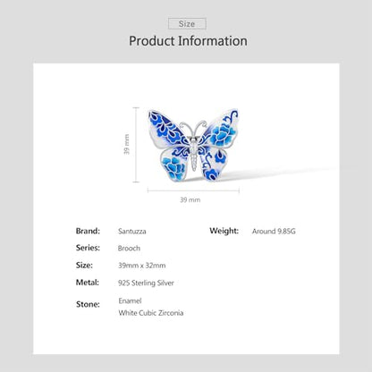 Santuzza 925 Sterling Silver Enamel Brooch Pin for Women - color: [A]Butterfly