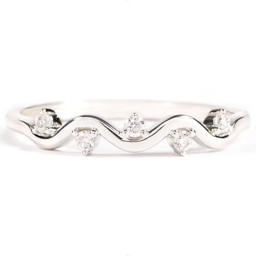 STORYJEWELLERY 925 Sterling Silver Rings, Stackable Wave Rings for Women, Fashion Midi & Pinky Ring, Wedding Bands for Women, Unique Gifts for Her