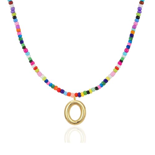 Colorful Initial Necklaces Gifts for Girls Kids Teens, 6-18 Year Old Girl Birthday Gift Teen Girl Gifts Trendy Stuff Gold Bubble Letter Pendent Necklace Jewelry - style: O