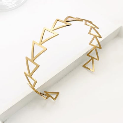 Todenb Upper Arm Cuff for Women Minimalist Adjustable Arm Band Gold Silver Arm Cuff Multi-Layer Arm Bracelet Upper Arm Jewelry - color: Gold Triangle