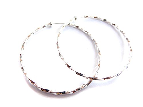 Clip-on Earrings Gold or Silver Tone Hoop Earrings Twisted Hoops 1.5 inch Non Pierced - color: Silver