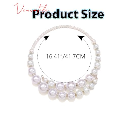 Pearl Choker Chunky Necklace White Prom Neck Accessories for Women