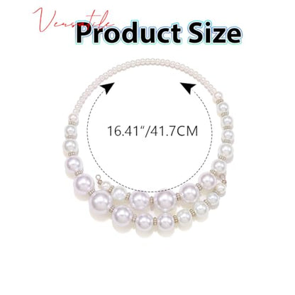 Pearl Choker Chunky Necklace White Prom Neck Accessories for Women