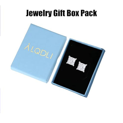 925 Sterling Silver 2-4 Carat Lab Simulation-Diamond Stud Earrings 5A Cubic Zirconia Stud Earrings Hypoallergenic White Gold Plated, Perfect Jewelry Gifts - style: Princess Cut 7MM