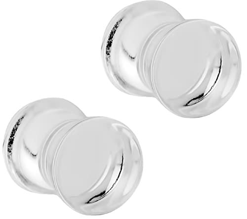 Forbidden Body Jewelry 3mm - 6mm Acrylic Ear Gauges, Solid Double Flared Saddle Plug Earrings Sold in Pairs - style: 6mm (2G) Clear