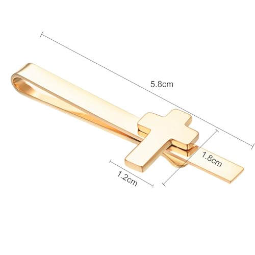 Gold Black Silver Cross Tie Clips For Men Unique Christian Catholic Tie Clip Cross Accessories For Men - style: gold cross tie clips for men