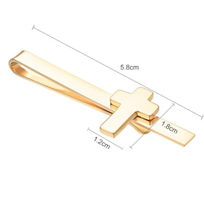 Gold Black Silver Cross Tie Clips For Men Unique Christian Catholic Tie Clip Cross Accessories For Men - style: gold cross tie clips for men