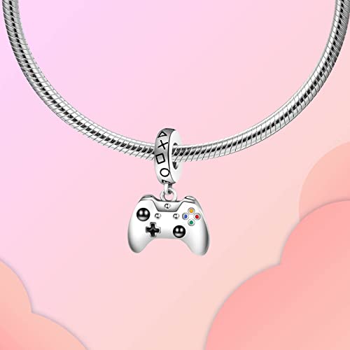 Family Love Mother Daughter Grandma Charm 925 Sterling Silver fits Bracelets Necklace Pendant Bead Charms Jewelry Gift for Women Family Friends - color: Gamepad Charm