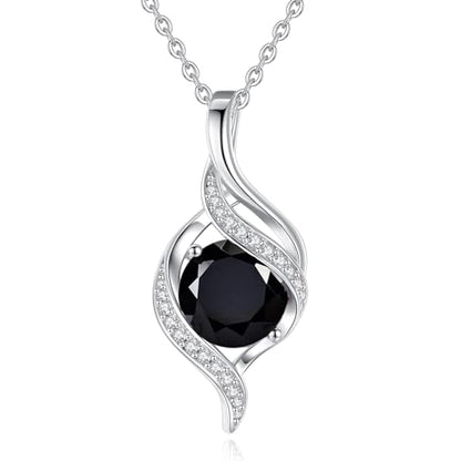 FANCIME Birthstone Necklace for Women Jewelry Gift for Her | Infinity Love Pendant Sterling Silver, Birthday Gift for Women, Adjustable 16+2" - color: 10 - Created Black Tourmaline