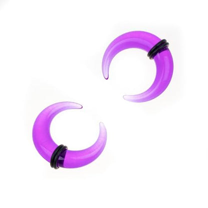 Ear Gauges Stretching Kit 14G-00G Acrylic Sprial Tapers Plugs Expander Sets Heart Tunnels Piering Jewelry Horeseshoes Taper For Ears - style: 84 G Purple