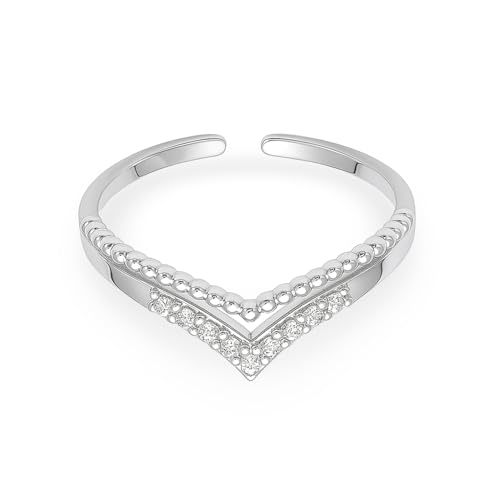 LeCalla 925 Sterling Silver Minimalist Toe Rings Set of Toe Ring Lightweight Simple Antique Open Adjustable Toe-Rings Beach Foot Jewelry Set for Women - color: 08. Classy CZ Ball (1 PCS)