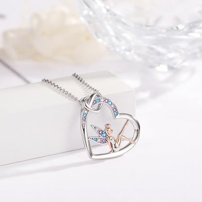 Fairy Gift Necklace/Earrings for Women 925 Sterling Silver Angel Elf Jewelry Gifts for Daughter - color: Necklace-A