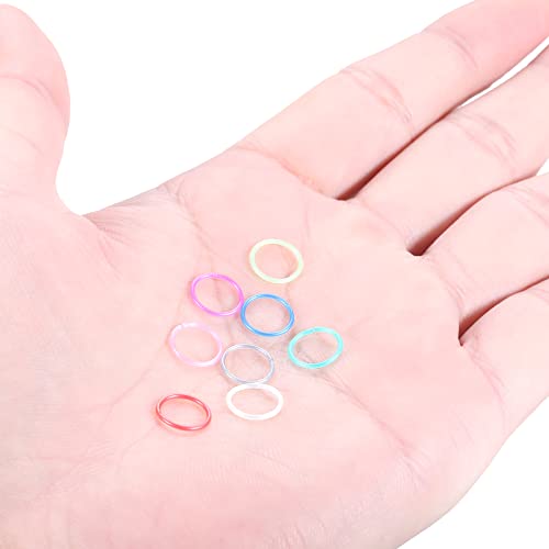 Oveta 8-32PCS 16G/20G Nose Rings Hoop Retainer Colorful Clear Bioflex Acrylic Septum Rings Cartilage Tragus Earrings Piercing Retainer Seamless Ring Hoop 5/16'' or 3/8'' - style: 20g 5/16'' Ring