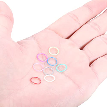 Oveta 8-32PCS 16G/20G Nose Rings Hoop Retainer Colorful Clear Bioflex Acrylic Septum Rings Cartilage Tragus Earrings Piercing Retainer Seamless Ring Hoop 5/16'' or 3/8'' - style: 20g 5/16'' Ring