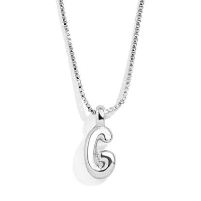 BaubleBar Gold-Plated Initial Necklace - Bubble or Signature Letter Pendant, 17-Inch Chain Necklace with Lobster Clasp, Fashion Jewelry, Perfect Personalized Gift for Women - color: G