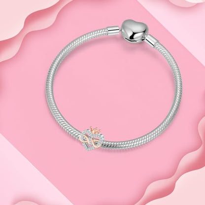 925 Sterling Silver Charms fits Bracelets and Necklace Pendant Bead Charms Jewelry Gift for Women Family Friends - style: Queen in My Heart Charm
