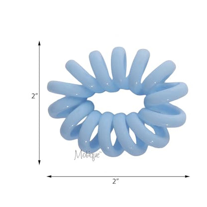 Jumbo Coil Pony Holder Hair Ties - Set of 4 (Light Blue) - color: Light Blue