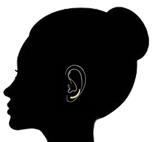Ritastephens Sterling Silver Cubic Zirconia Ear Climber Crawler Earrings 25mm (Yellow or White) - color: Gold overlay (Yellow)