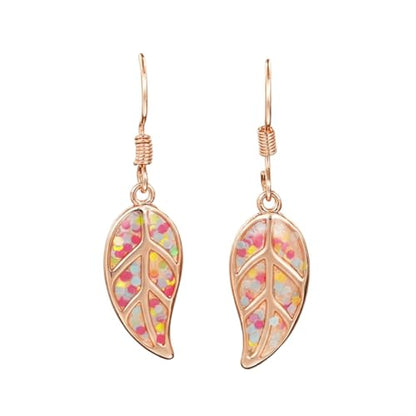 Leaf Dangle Earrings for Women, Boho Tropical Dangling Jewelry, Summer Earring Accessory, Birthday Gift for Her - color: Gold