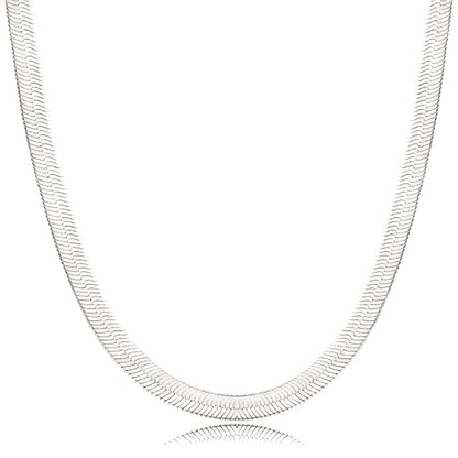 NECOCY 14K Gold Plated Necklaces for Women, Dainty Gold Herringbone Choker Necklace Thin Layered Snake Chain Jewelry for Gifts - color: SL-3MM 14" Herringbone Necklace