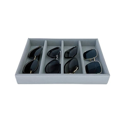 Sunglasses Eyewear Watch Tray Gray Velvet Stackable Organizer Premium Quality Jewelry Storage Multi Function Hallway Orgnization Drawer Divider - size: Glasses Tray