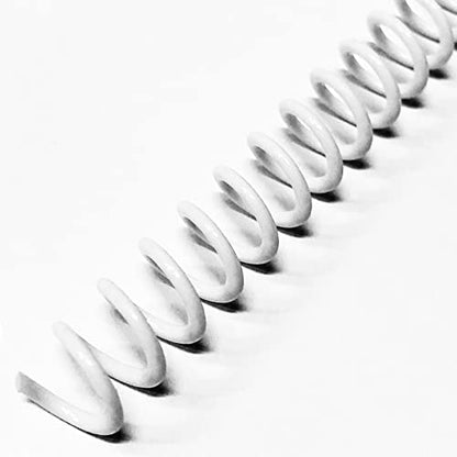 Binditek Plastic Spiral Binding Coils, 12 mm, 4:1 Pitch, White, 50 Pack | Coil Binding Spines, 1/2", 90 Sheet Capacity, 48 Loops, for Letter-Size Reports, Presentations, School and Office Projects - size: 12mm, style: 50P , White