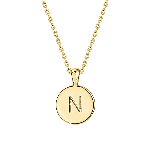 PAVOI Initial Necklace for Women, 14K Gold Plated Alphabet Letter Pendant | Letter Necklace for Women, Name Necklace, Necklace with Initials - style: - N