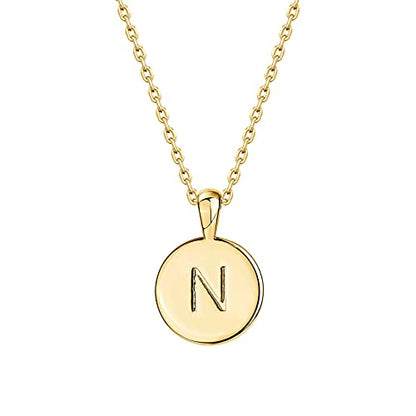 PAVOI Initial Necklace for Women, 14K Gold Plated Alphabet Letter Pendant | Letter Necklace for Women, Name Necklace, Necklace with Initials - style: - N