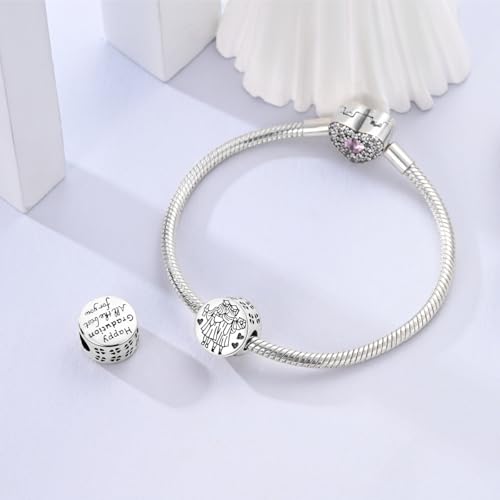 NARMO 925 Sterling Silver Charm Bead for Bracelets Silver Charms for Women - color: Happy Graduation