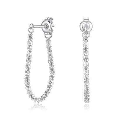 Tassel Earrings for Women Gold Plated Silver Chain Earrings Dainty Minimalist Dangle Drop Studs - color: J-Silver with One Sparky Chain