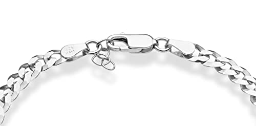 Miabella Italian 925 Sterling Silver 5mm Cuban Bracelet for Men Women | Solid, Diamond-Cut, Link Curb Chain, Fine Jewelry, Made in Italy - style: Length 6.5 Inches+0.5 Ext. (women's x-small)