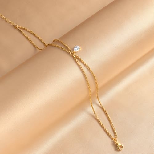 Robaice Ankle Bracelets for Women, 14K Gold Plated/Silver Layered Anklets | Waterproof Adjustable Anklet for Women, Summer Beach Anklet, Glitter Jewelry for Women Gifts - color: Gold-5